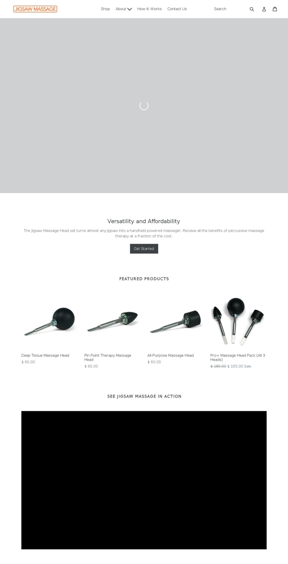 jigsawmassage.com shopify website screenshot