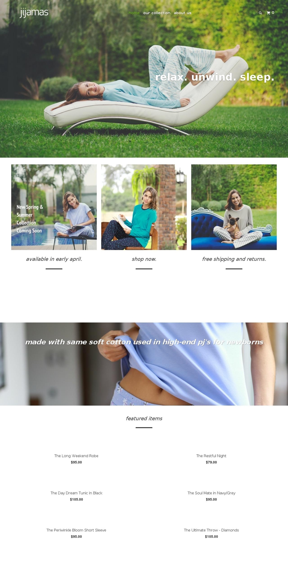 jijamas.com shopify website screenshot