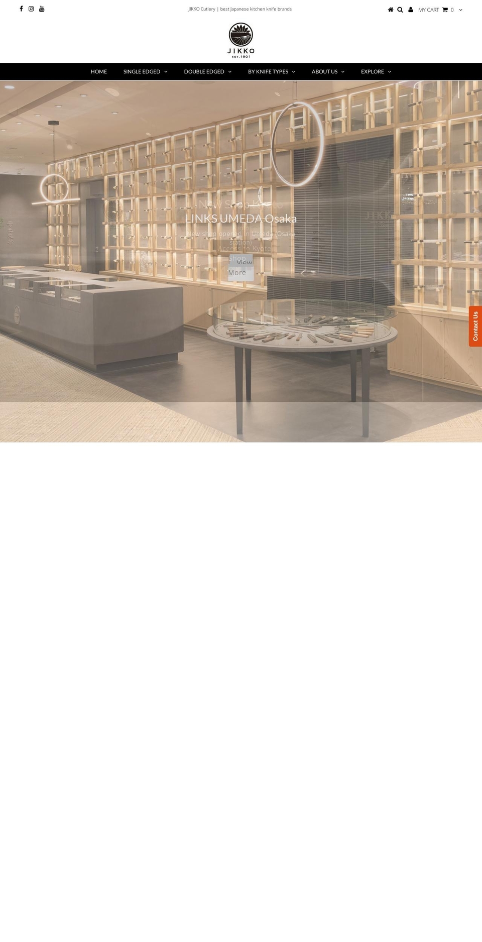 jikkocutlery.com shopify website screenshot