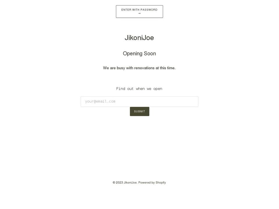 jikonijoe.com shopify website screenshot
