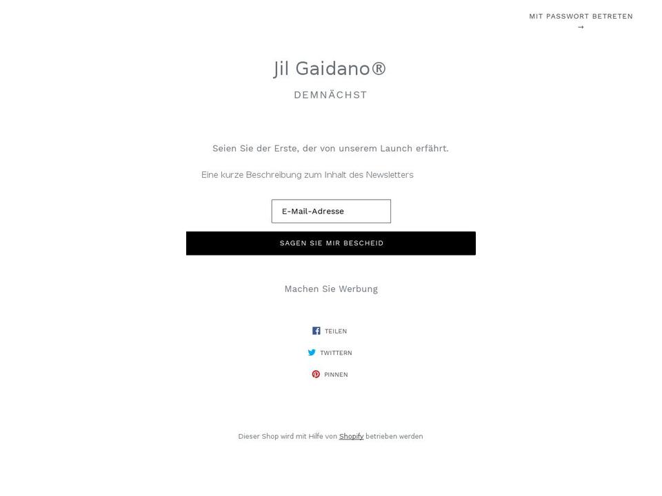 jilgaidano.com — Shopify storefront screenshot