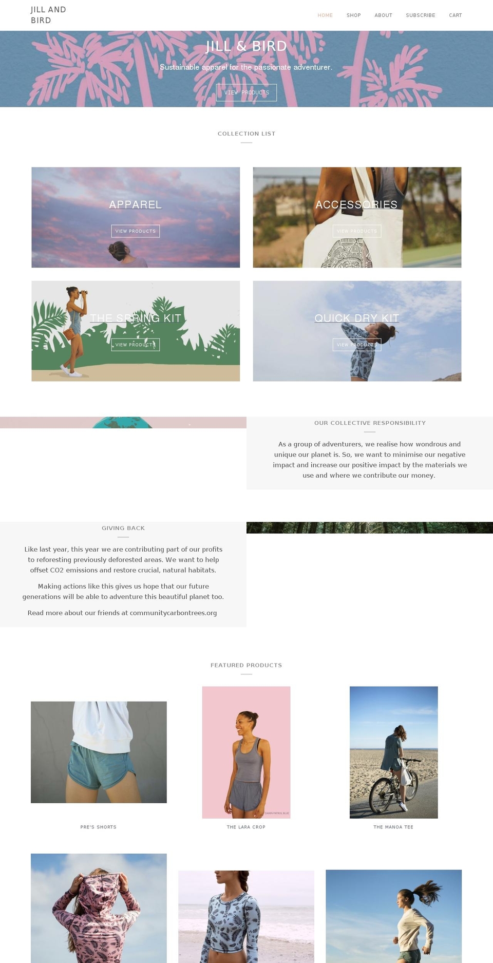 jillandbird.com — Shopify storefront screenshot