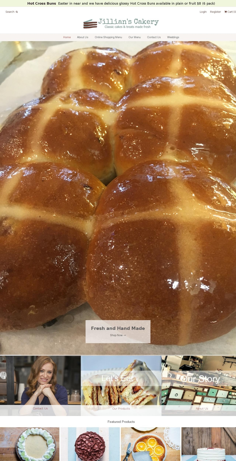 jillianscakery.com shopify website screenshot