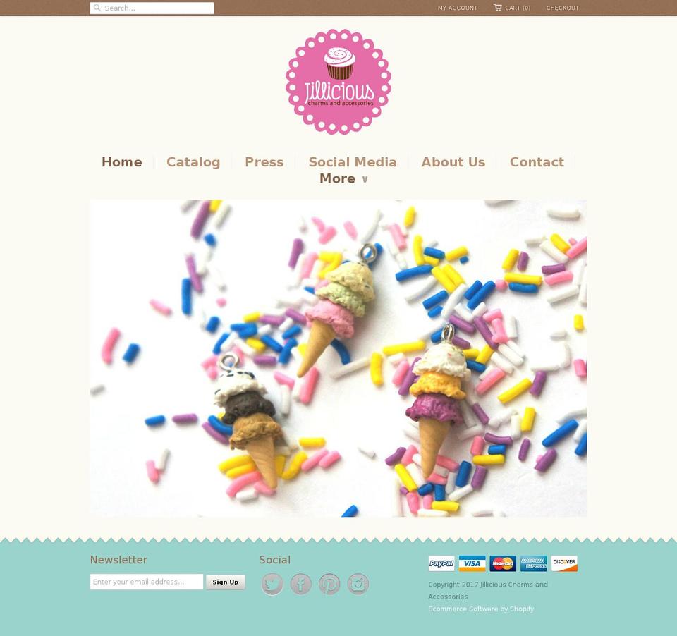 jilliciouscharms.com shopify website screenshot
