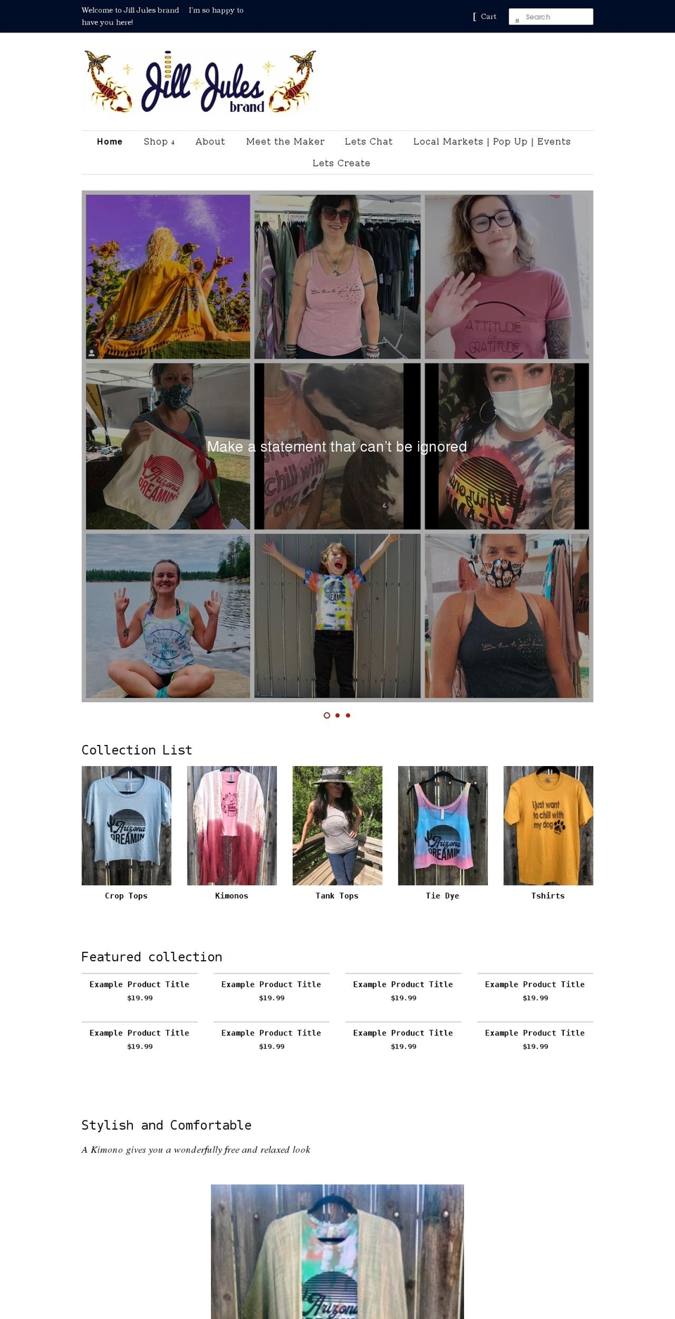 jilljulesbrand.com shopify website screenshot