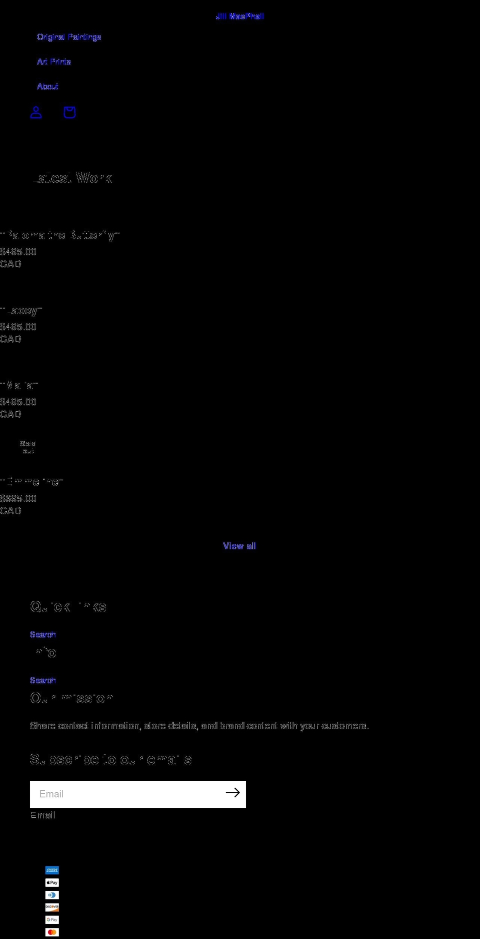 jillmacphail.com shopify website screenshot