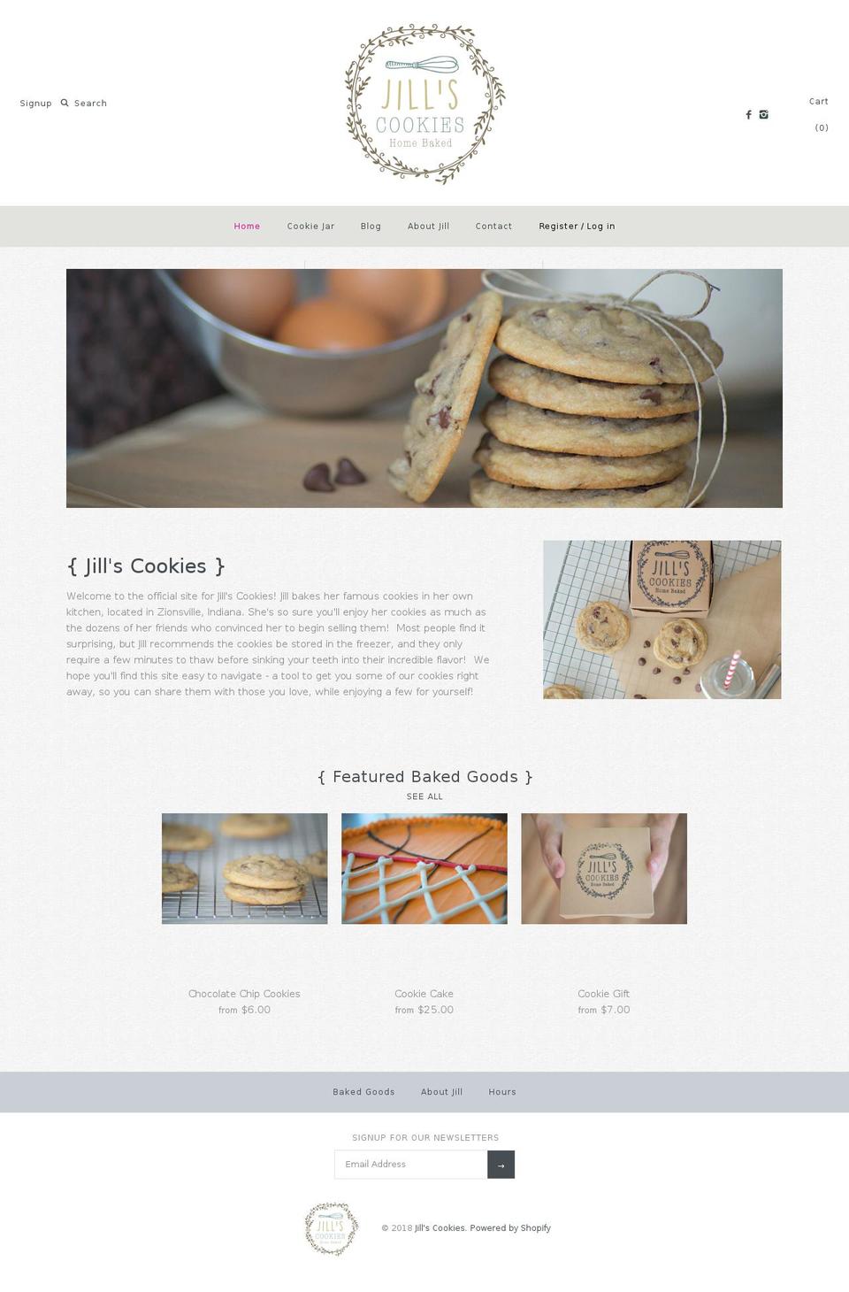 jills-cookies.com — Shopify storefront screenshot