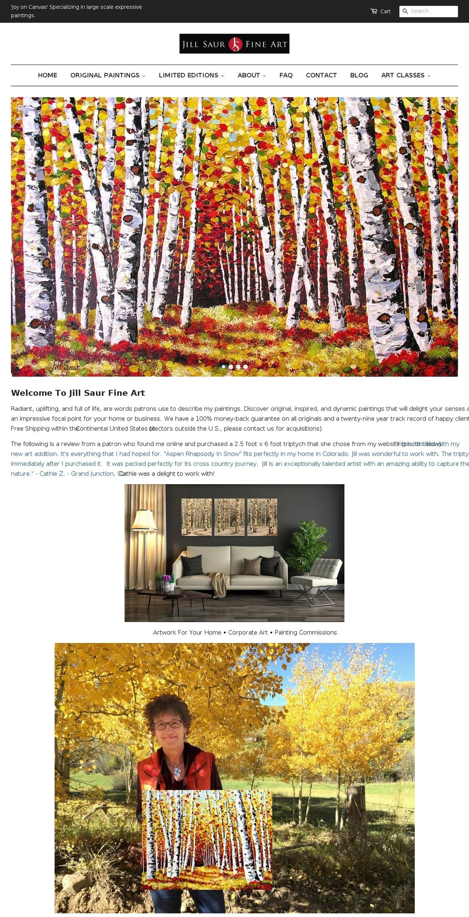 jillsaurfineart.com shopify website screenshot