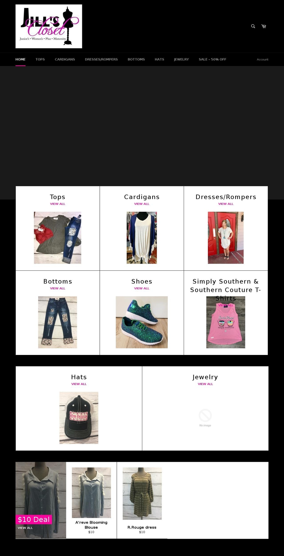 jillsclosetalvin.com — Shopify storefront screenshot