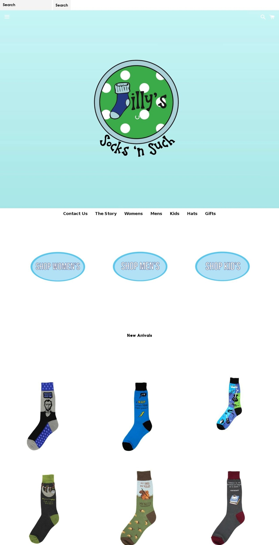 jillyssock.com shopify website screenshot
