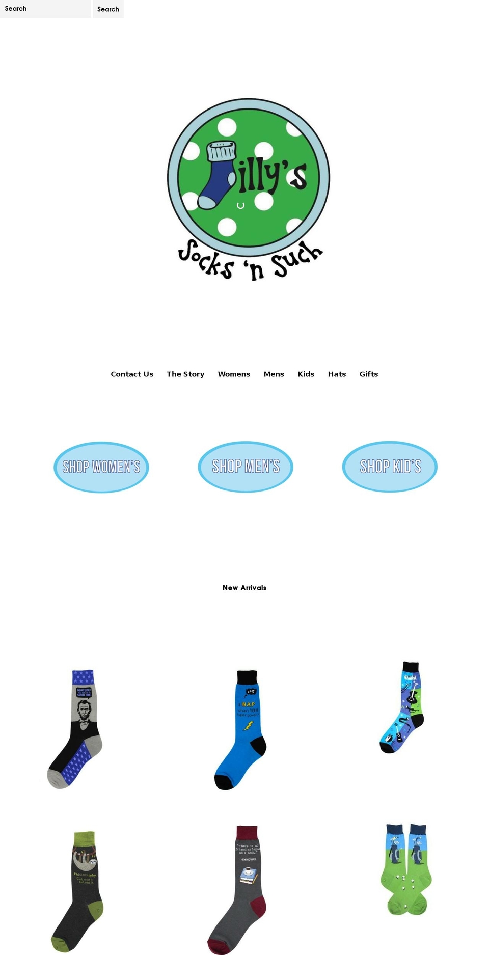 jillyssocks.com shopify website screenshot