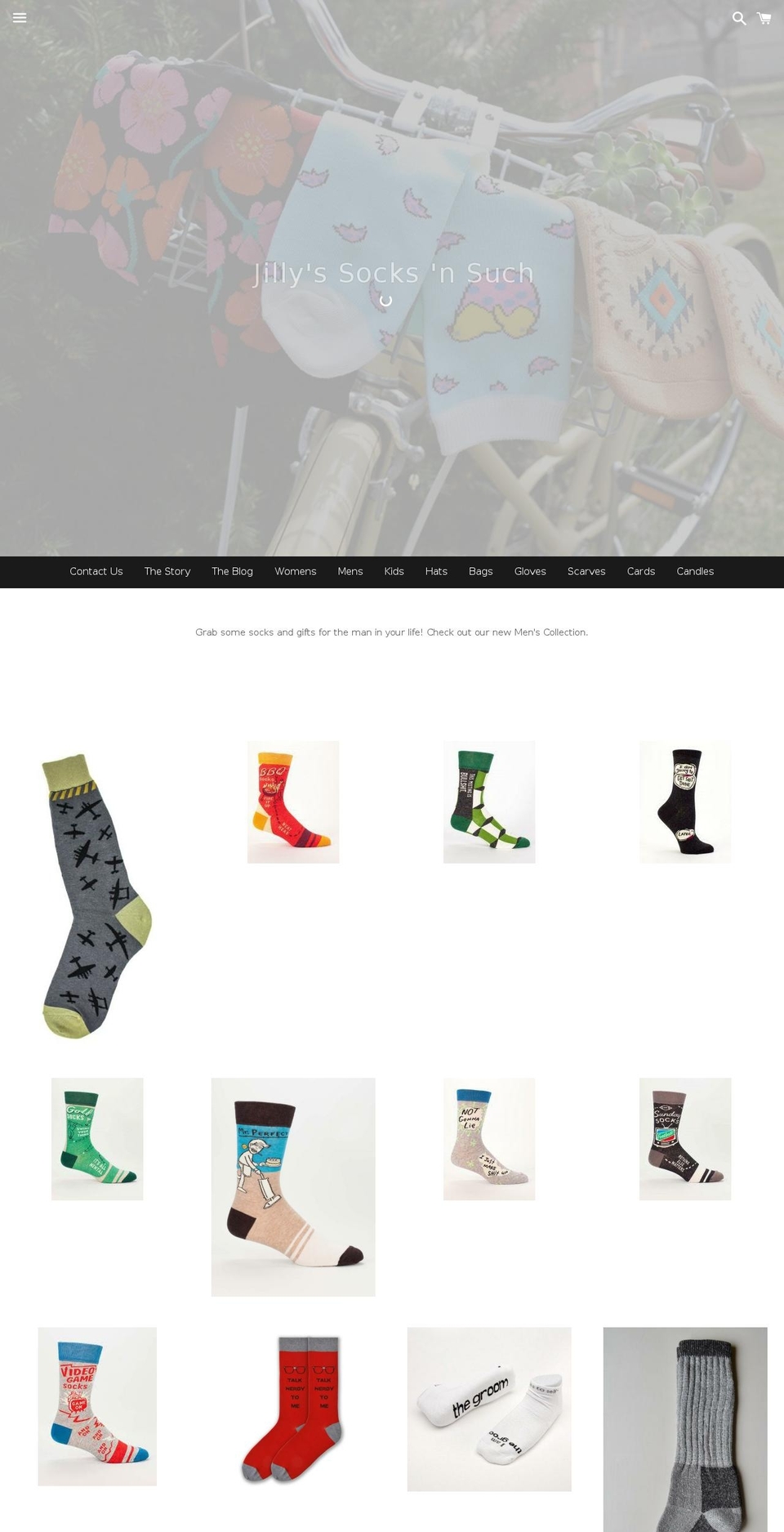 jillyssocks.net shopify website screenshot