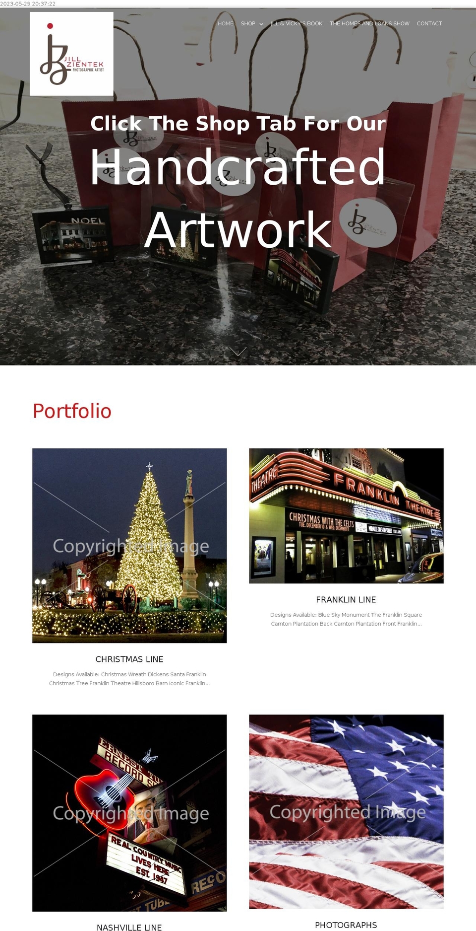 jillzphoto.com — Shopify storefront screenshot