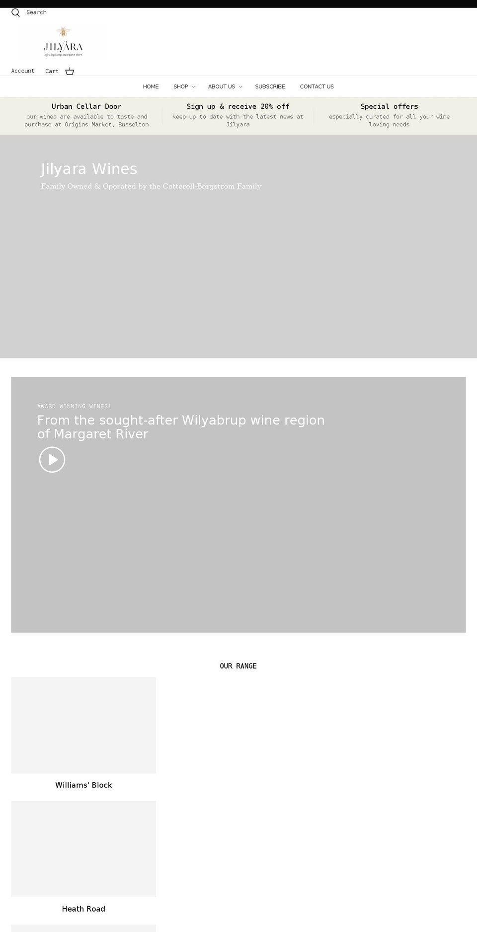 jilyara.com.au shopify website screenshot