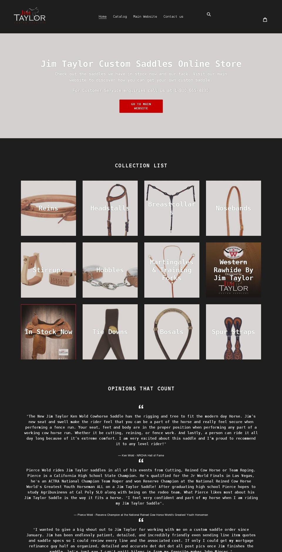 jim-taylor-custom-saddles.myshopify.com shopify website screenshot