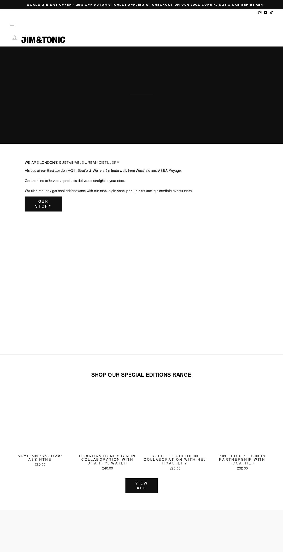 jimandtonic.com shopify website screenshot