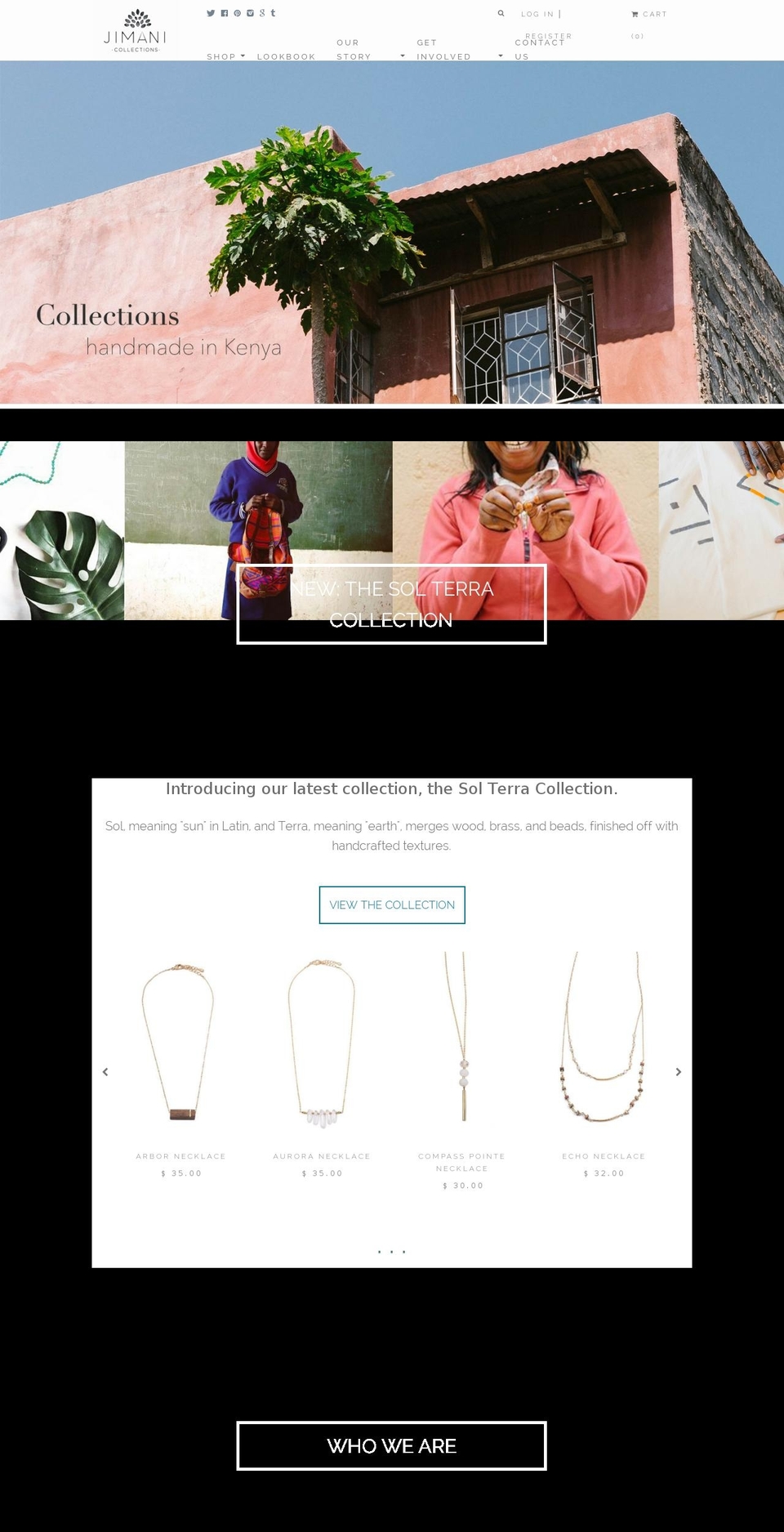 jimanicollections.com shopify website screenshot