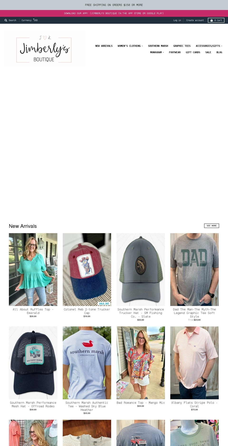 jimberlys.com shopify website screenshot