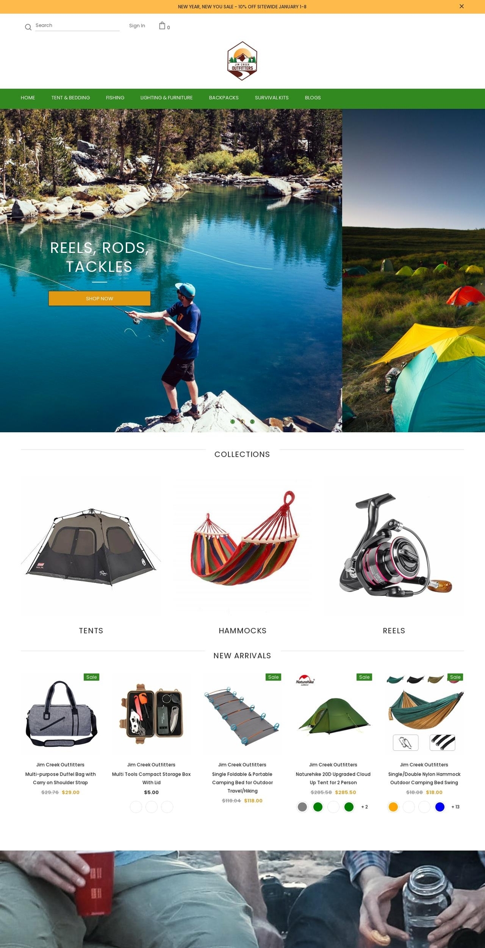 jimcreekoutfitters.com shopify website screenshot