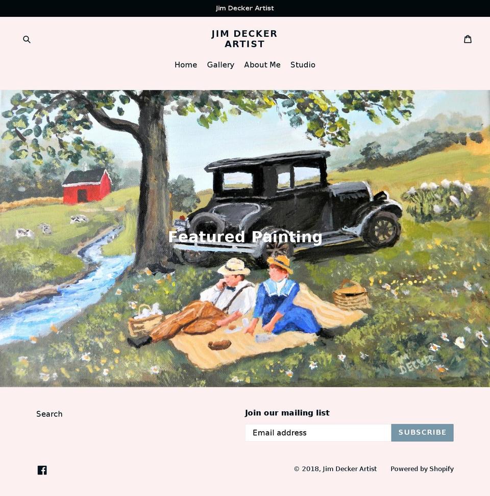 jimdeckerartist.com — Shopify storefront screenshot