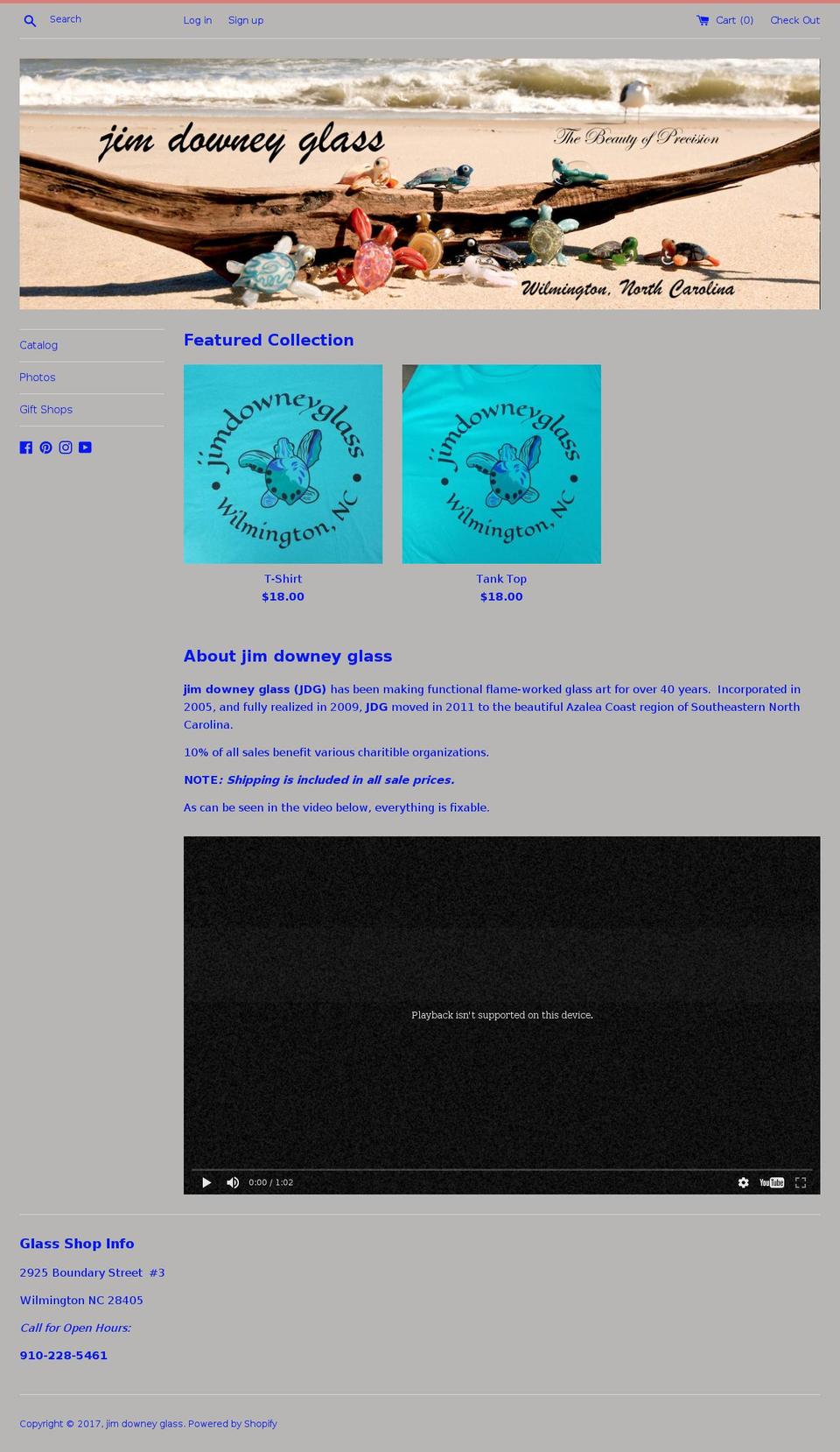 jimdowneyglass.com shopify website screenshot