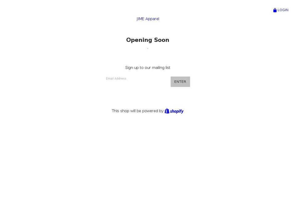 jimeapparel.com shopify website screenshot