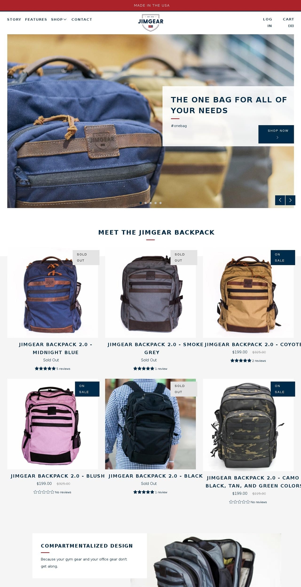 jimgear.com shopify website screenshot