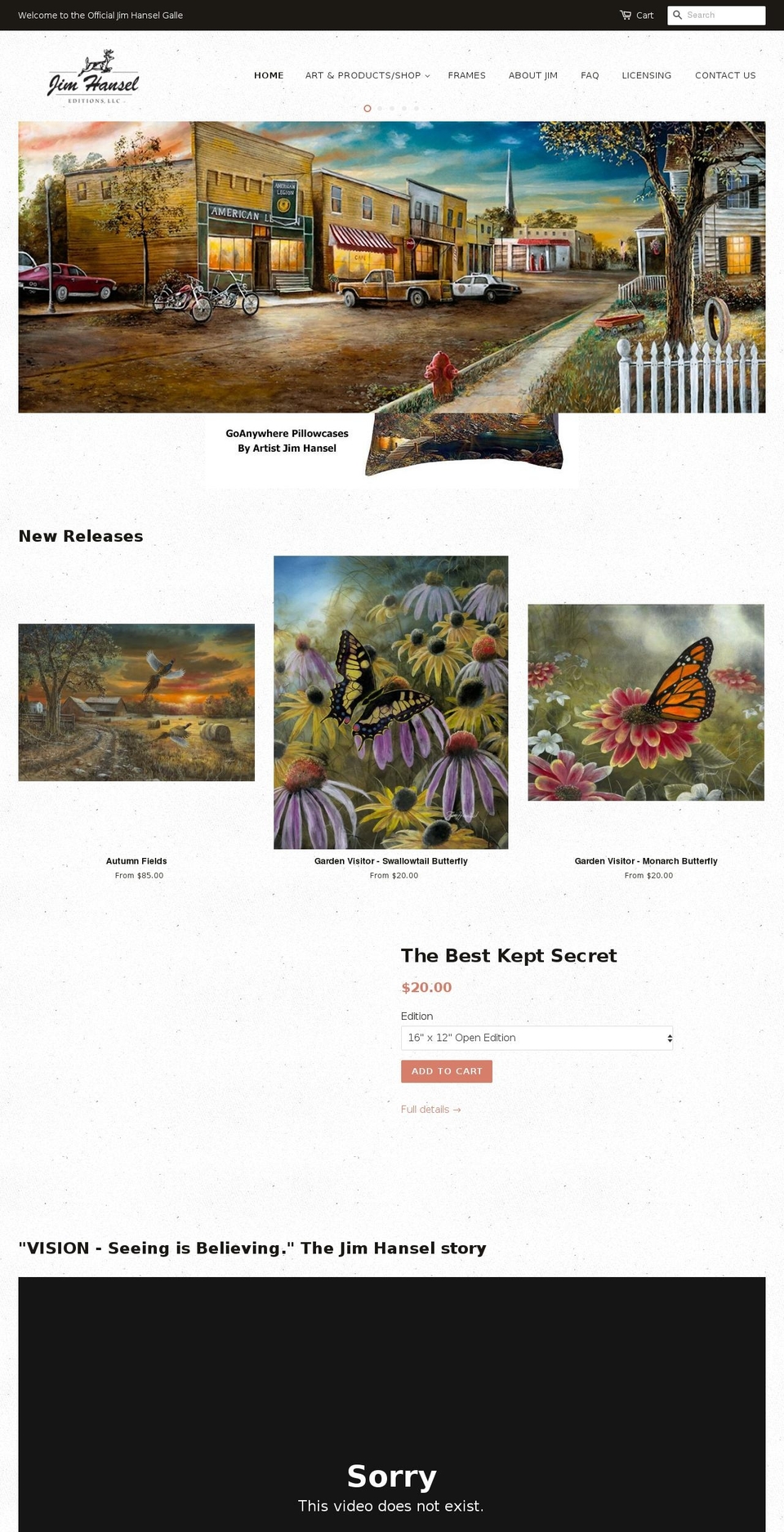 Jim Hansel Shopify theme site example jimhanselart.com