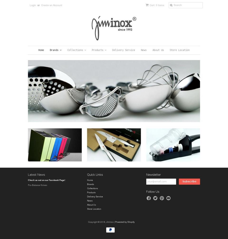 jiminox.com — Shopify storefront screenshot