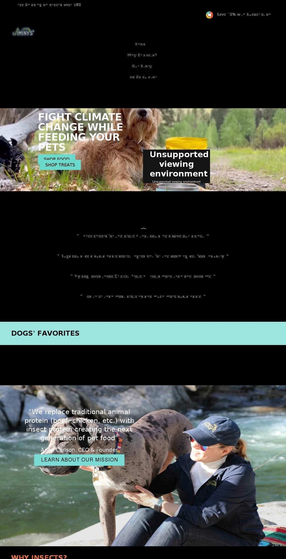 jiminys.com shopify website screenshot