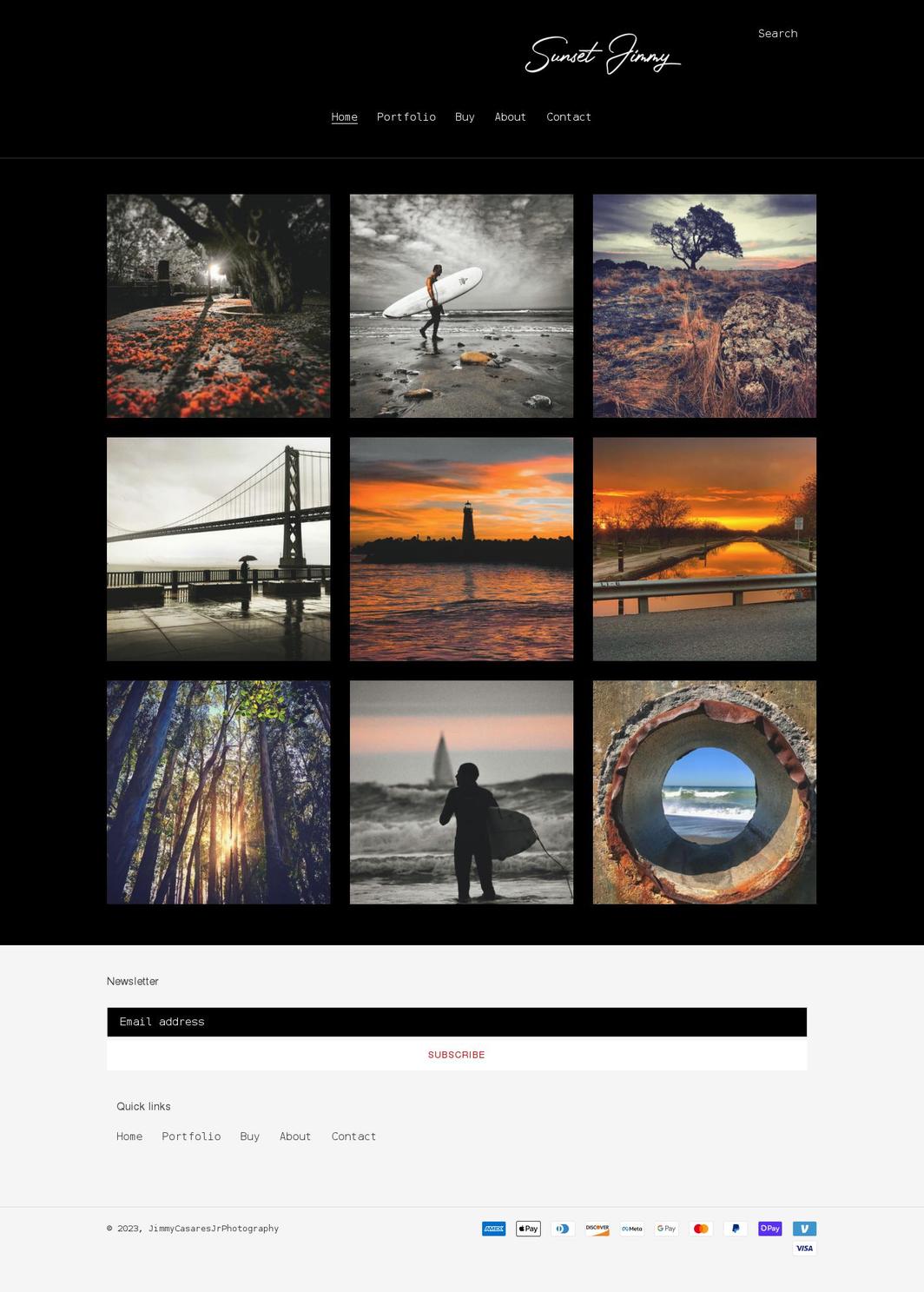 jimmycasaresjrphotography.com shopify website screenshot