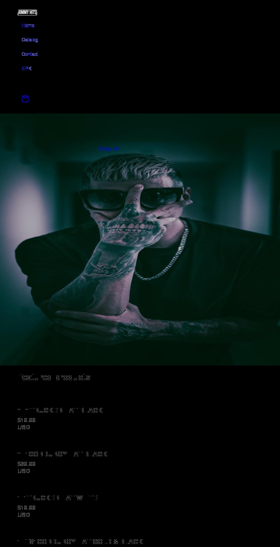 jimmyhits.com shopify website screenshot