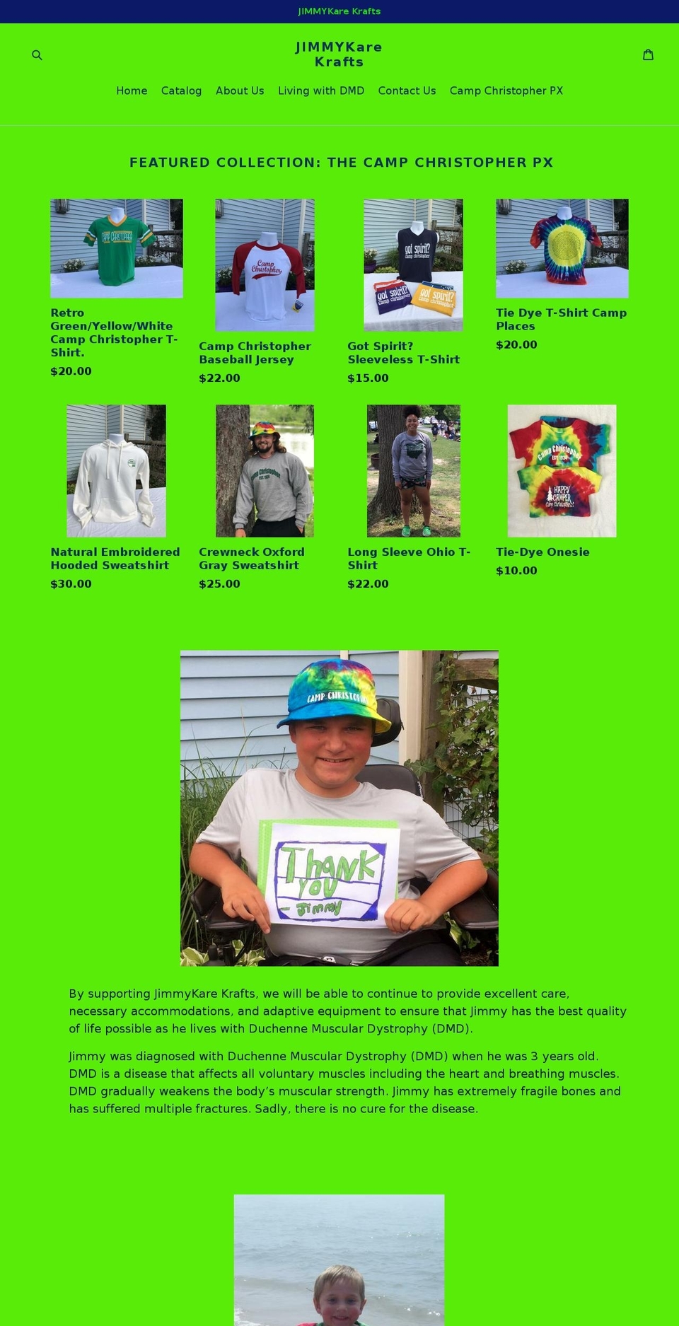 jimmykarekrafts.com — Shopify storefront screenshot