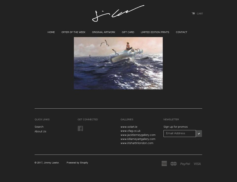 Solo Shopify theme site example jimmylawlor.com