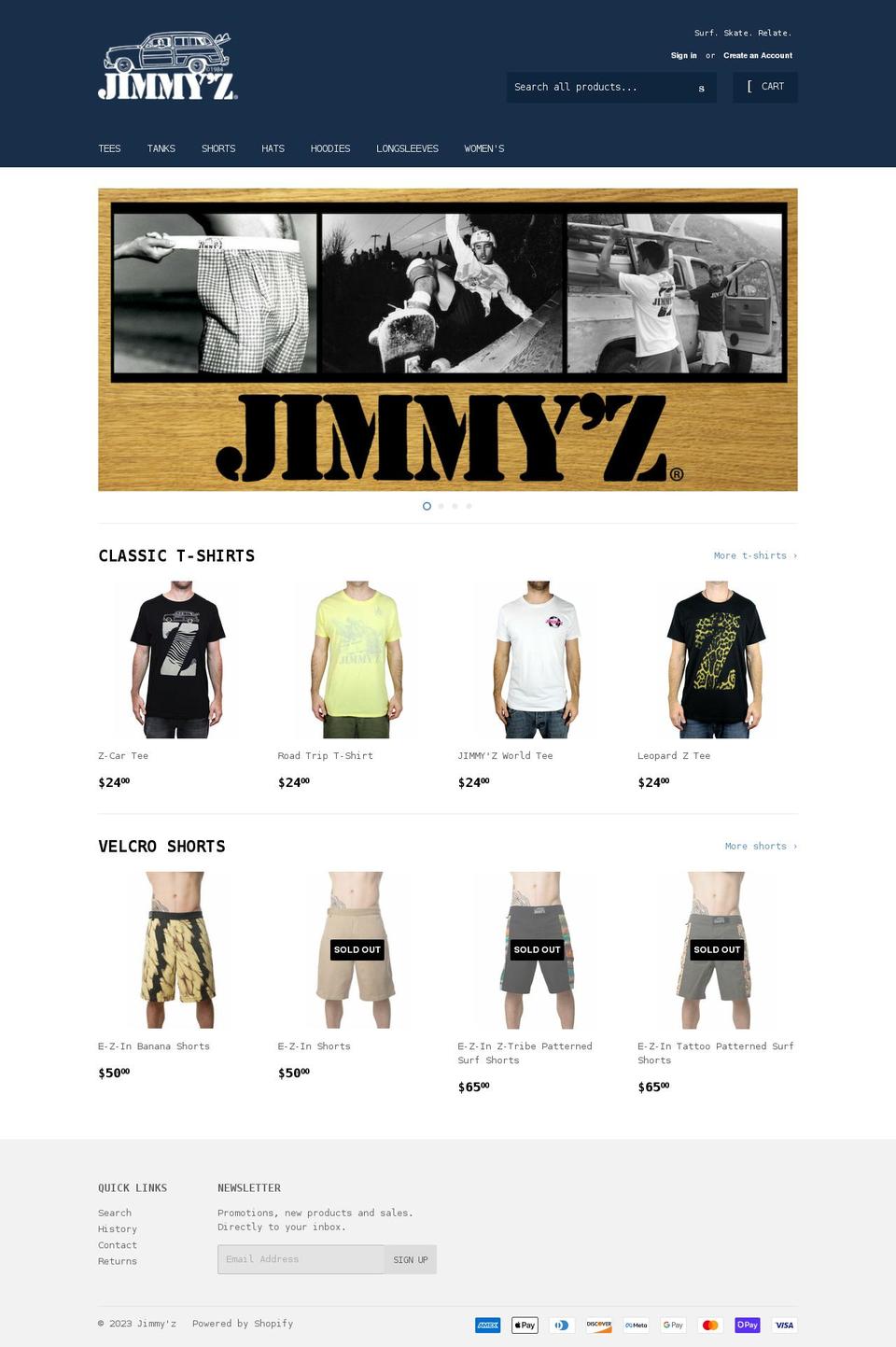 jimmyzworld.com shopify website screenshot
