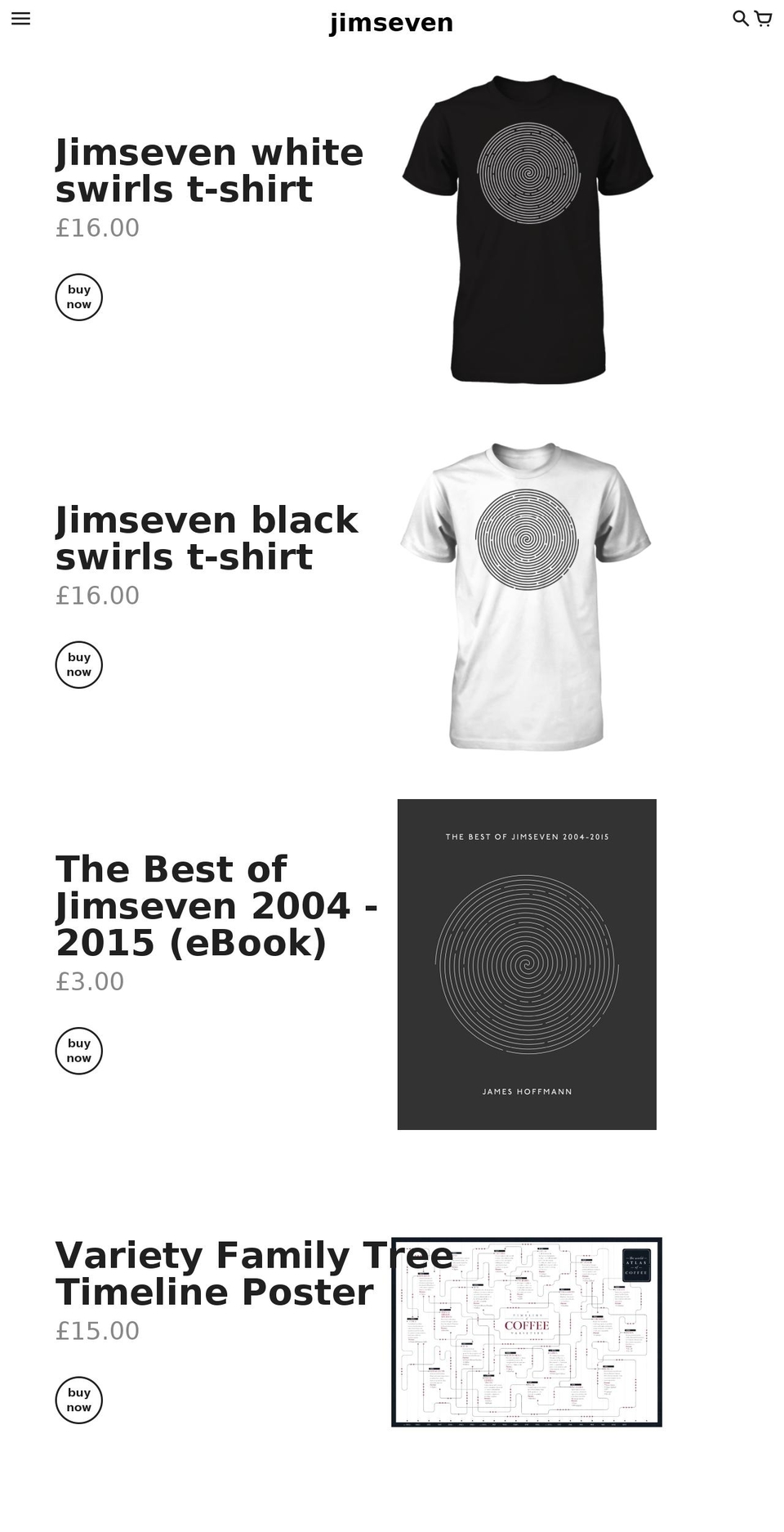 jimseven.myshopify.com shopify website screenshot