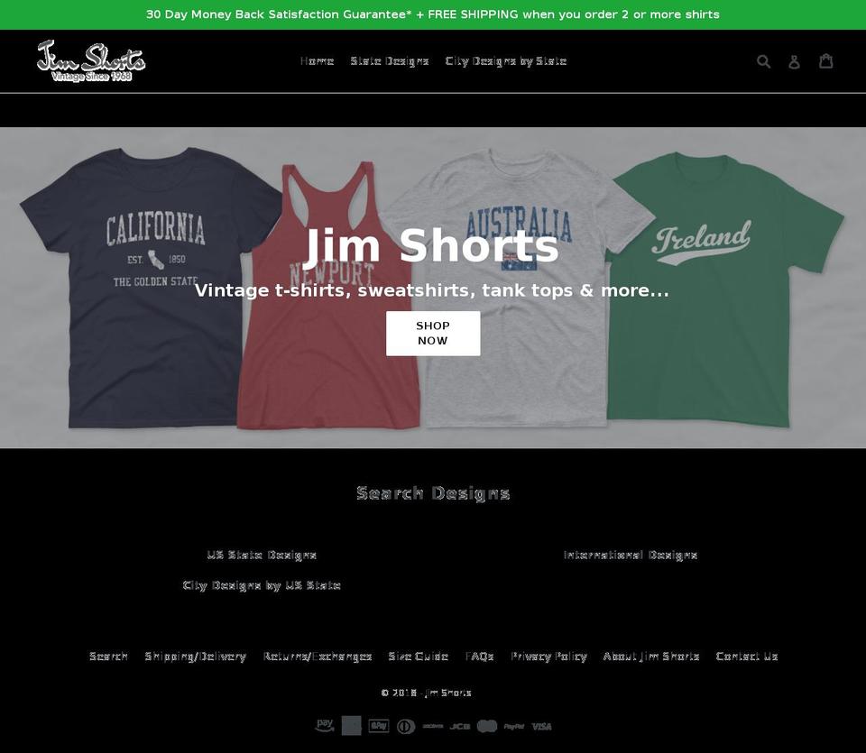 jimshorts.com shopify website screenshot