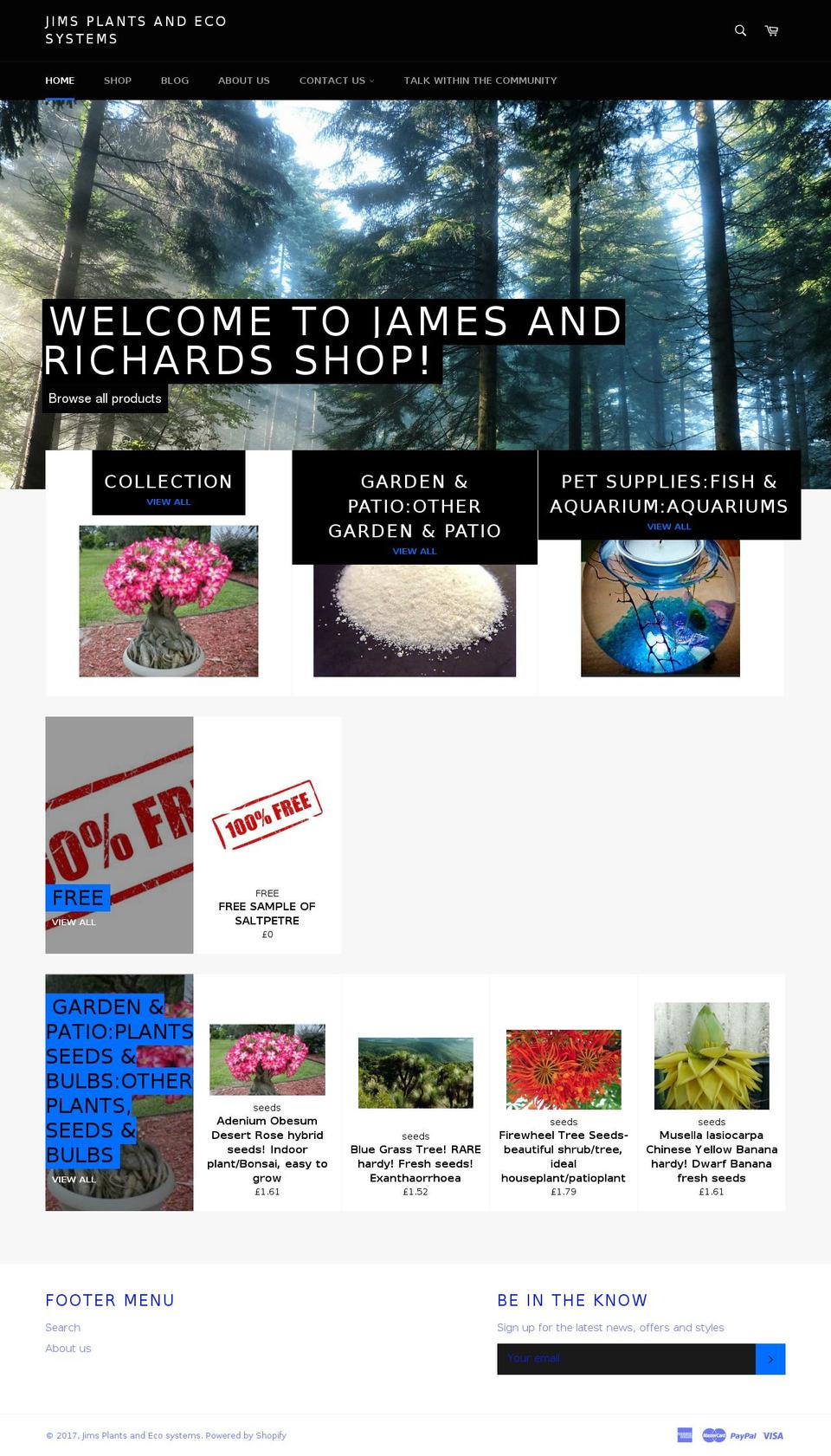 jimsplants.com shopify website screenshot