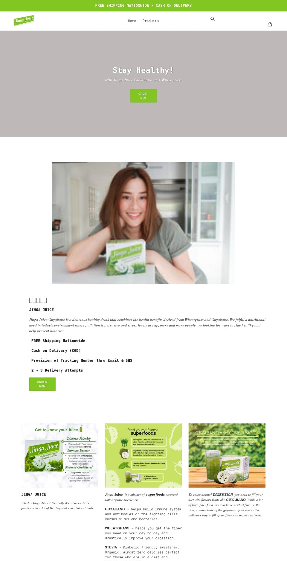 jingajuiceph.com shopify website screenshot