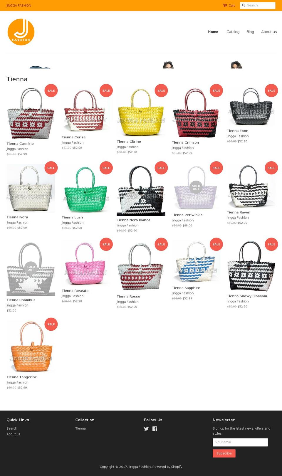 jinggafashion.com shopify website screenshot