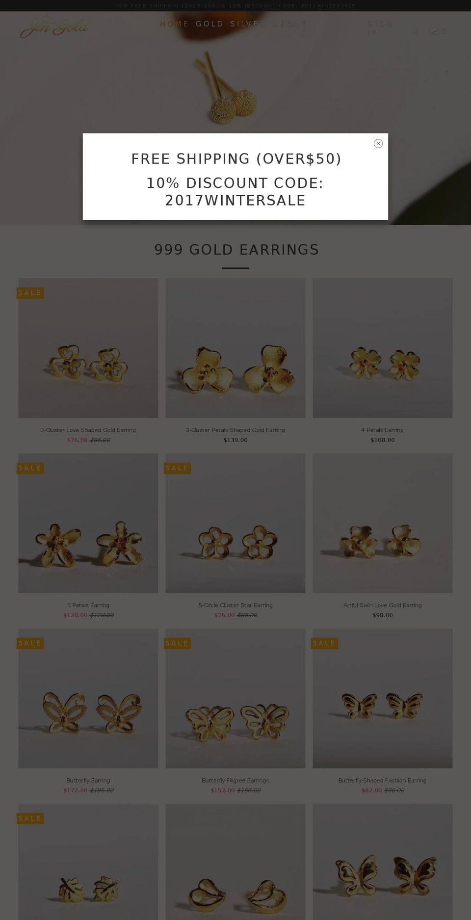 jingoldshop.com shopify website screenshot