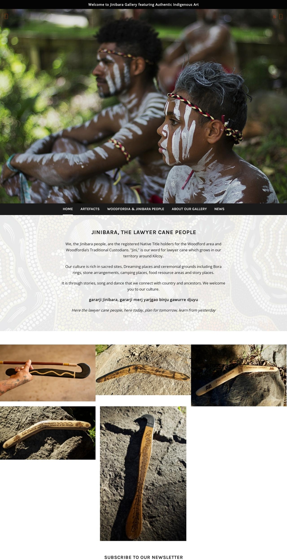 jinibaragallery.com — Shopify storefront screenshot
