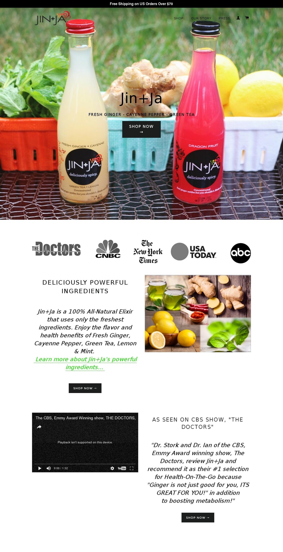jinjadrink.com shopify website screenshot