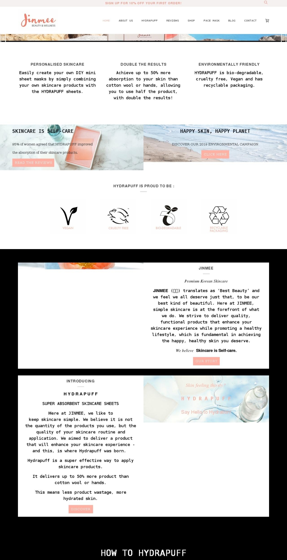 jinmee.co.uk shopify website screenshot