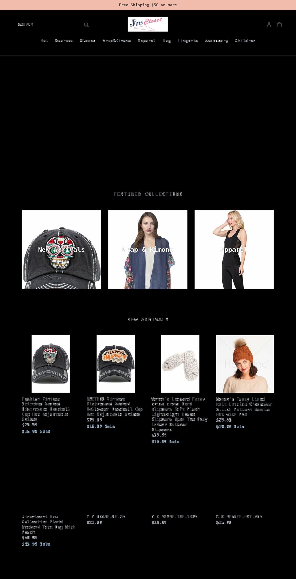 jinscloset.com shopify website screenshot