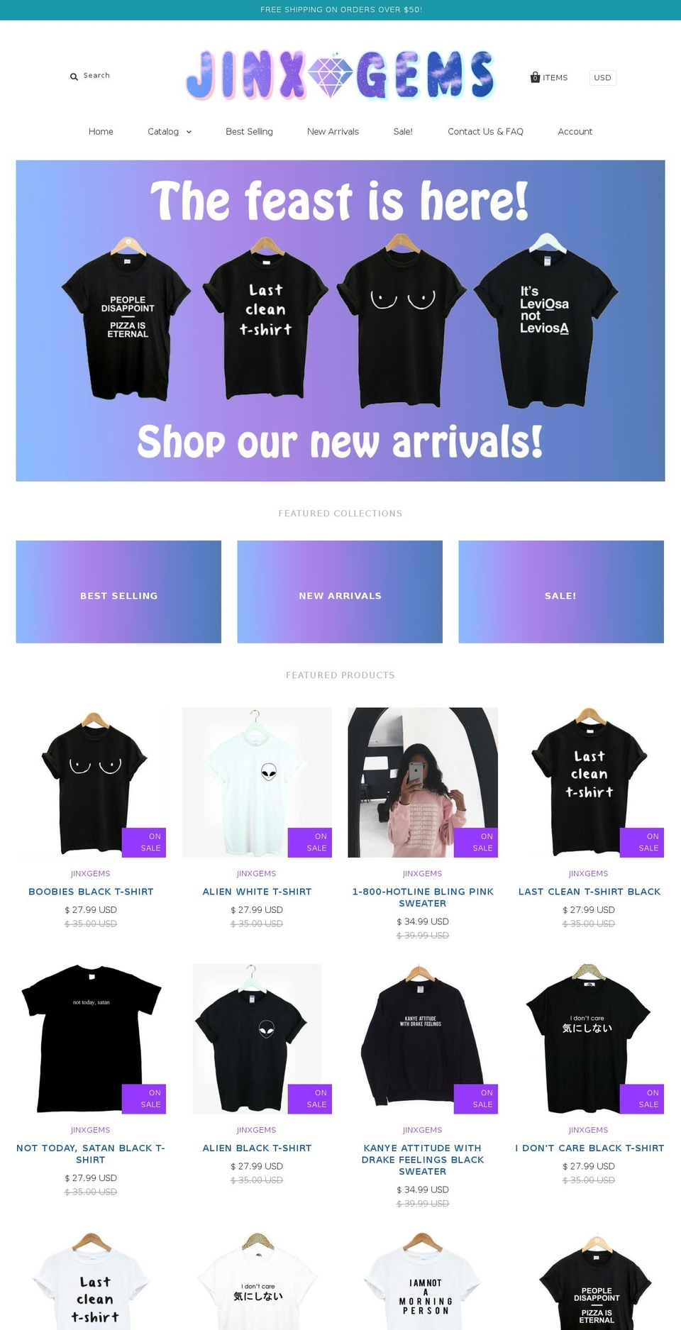 jinxgems.com shopify website screenshot