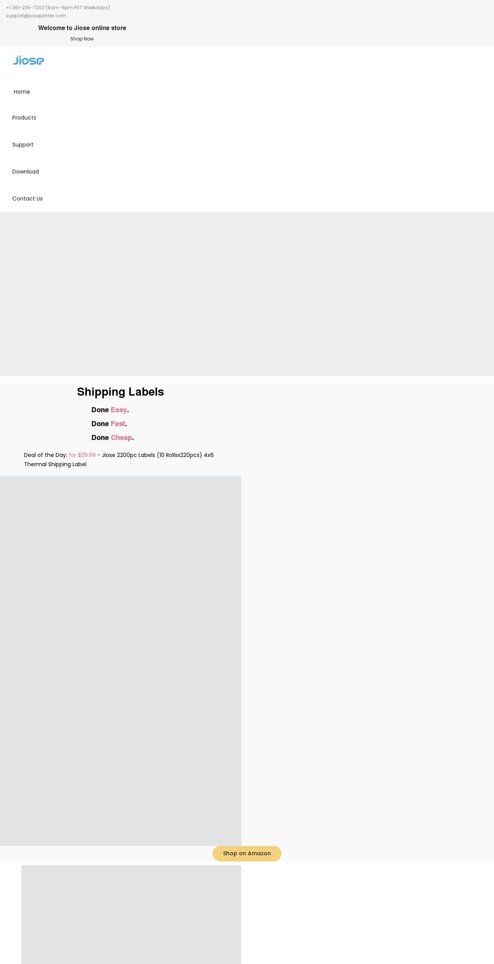 jioseprinter.com shopify website screenshot