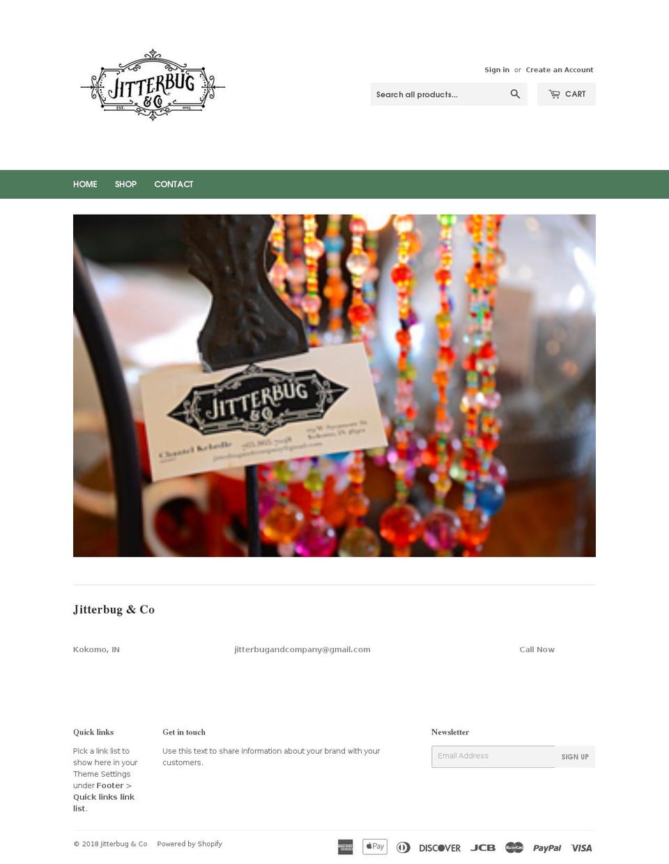 jitterbugandco.com — Shopify storefront screenshot