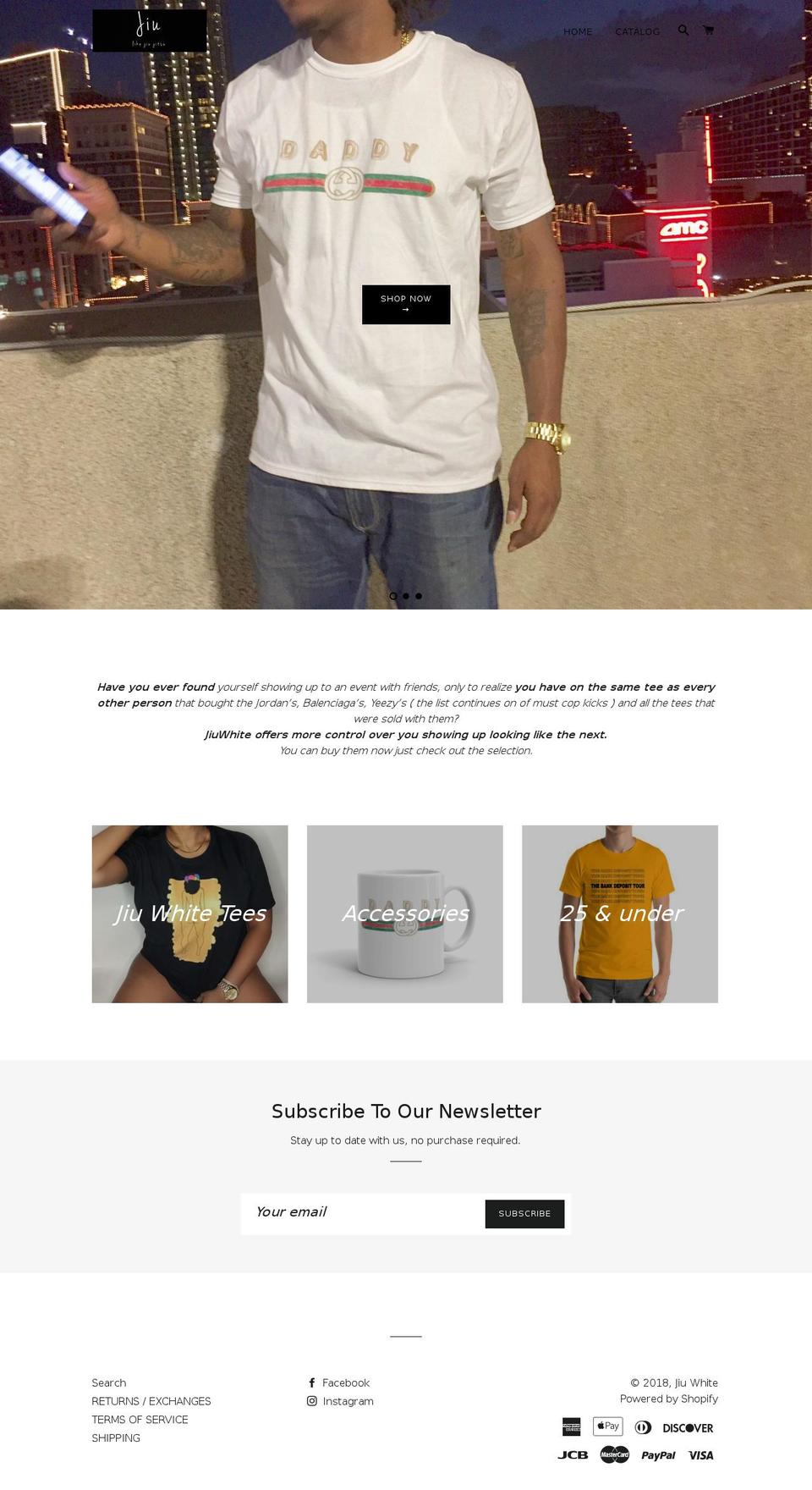 jiuwhite.com — Shopify storefront screenshot