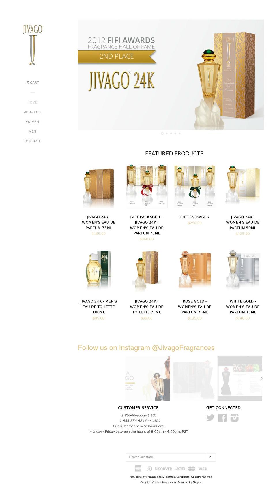 jivagoparfums.com shopify website screenshot